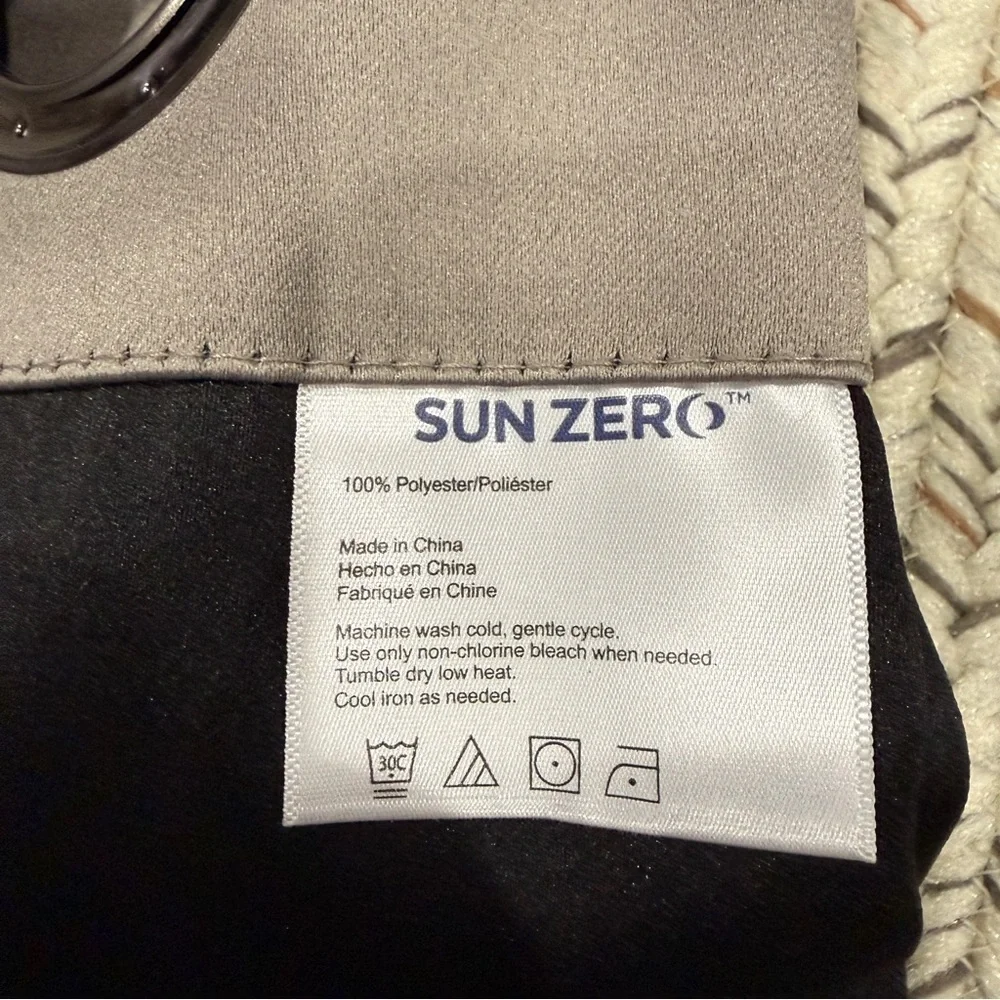Set of 2 Sun Zero Grey Blackout Curtains